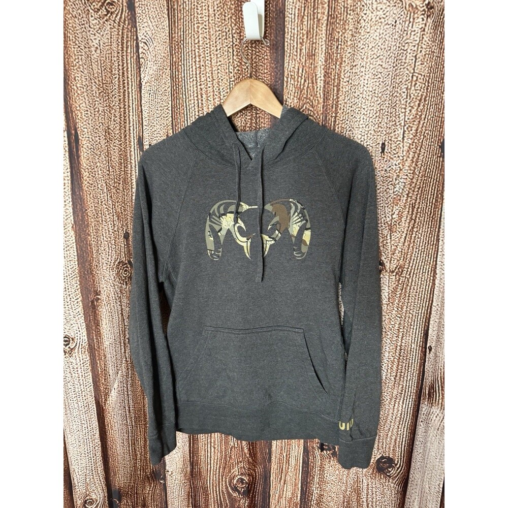 Kuiu Mens Gray Pullover Graphic Hooded Sweatshirt Size Medium